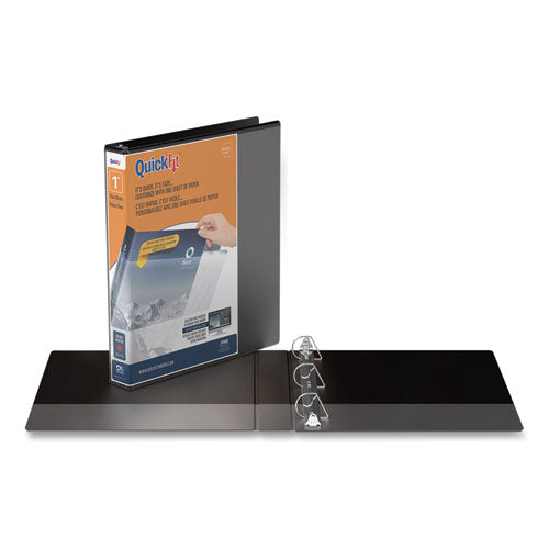 Image of Stride Quickfit D-Ring View Binder, 3 Rings, 1" Capacity, 11 X 8.5, Black