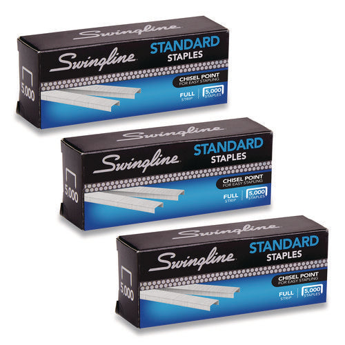 Image of Swingline® S.F. 1 Standard Staples, 0.25" Leg, 0.5" Crown, Steel, 5,000/Box, 3 Boxes/Pack