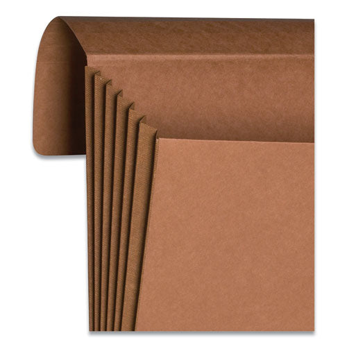 Image of Smead Extra-Wide Expanding Wallets with Elastic Cord, 5.25" Expansion, 1 Section, Elastic Cord Closure, Letter Size, Redrope