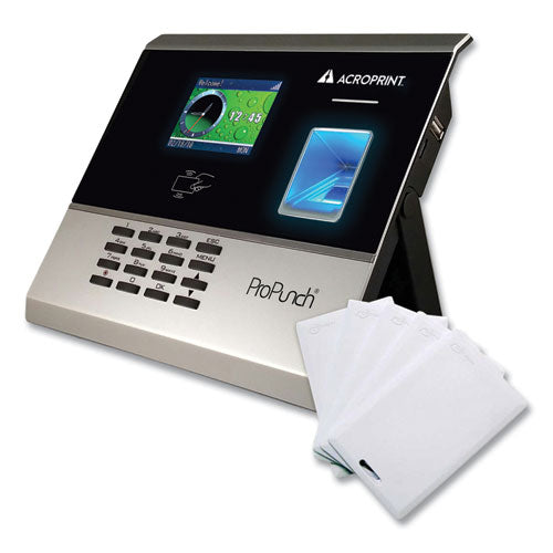 Image of Acroprint® Propunch Biometric And Proximity Bundle, 50 Employees, Black