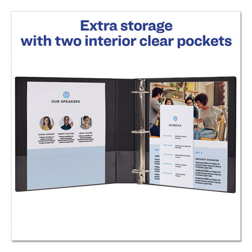 Image of Avery® Durable View Binder With Durahinge And Slant Rings, 3 Rings, 1.5" Capacity, 11 X 8.5, Blue