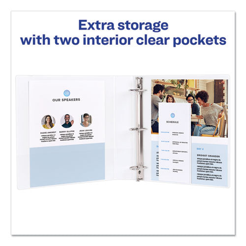Image of Avery® Durable View Binder With Durahinge And Slant Rings, 3 Rings, 1" Capacity, 11 X 8.5, White