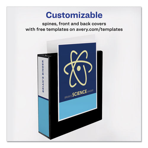 Image of Avery® Durable View Binder With Durahinge And Ezd Rings, 3 Rings, 3" Capacity, 11 X 8.5, Black, (9700)