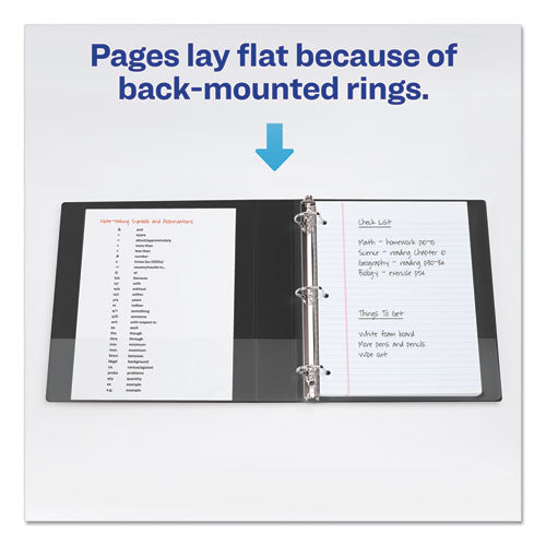 Image of Avery® Durable View Binder With Durahinge And Slant Rings, 3 Rings, 1.5" Capacity, 11 X 8.5, Black