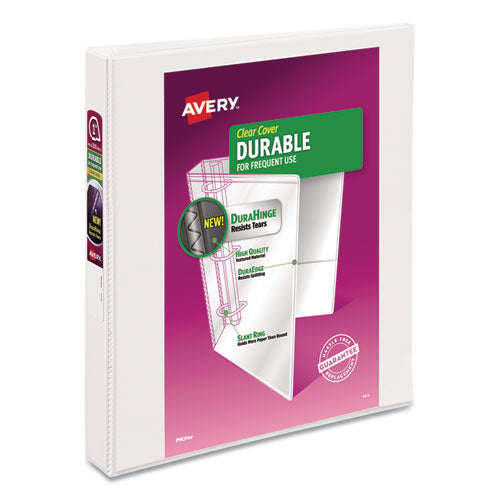 Image of Avery® Durable View Binder With Durahinge And Slant Rings, 3 Rings, 1" Capacity, 11 X 8.5, White, 4/pack