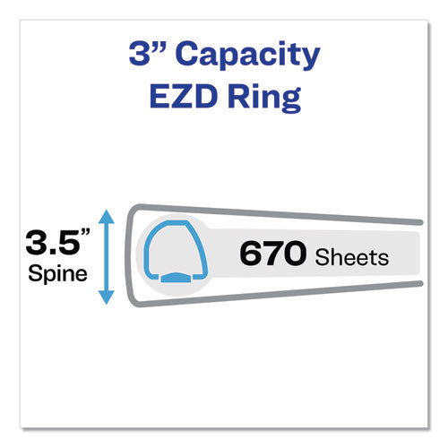 Image of Avery® Durable Non-View Binder With Durahinge And Ezd Rings, 3 Rings, 3" Capacity, 11 X 8.5, Black, (8702)