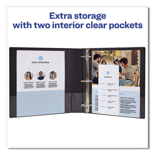 Image of Avery® Durable Non-View Binder With Durahinge And Slant Rings, 3 Rings, 1.5" Capacity, 11 X 8.5, Blue