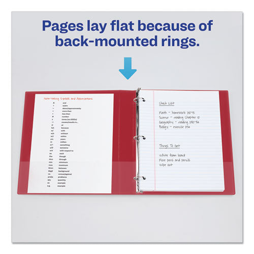 Image of Avery® Durable Non-View Binder With Durahinge And Slant Rings, 3 Rings, 1" Capacity, 11 X 8.5, Red
