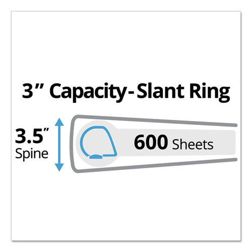 Image of Avery® Durable Non-View Binder With Durahinge And Slant Rings, 3 Rings, 3" Capacity, 11 X 8.5, Green