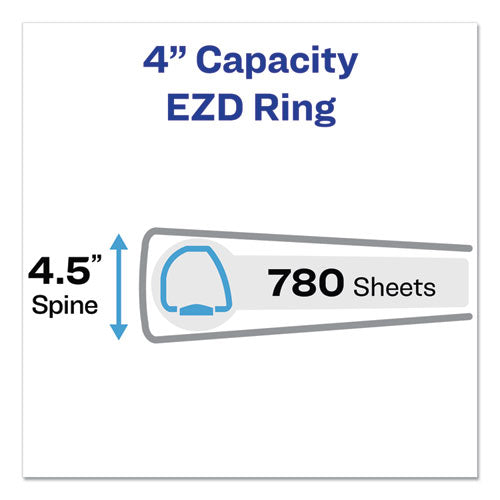 Image of Avery® Durable Non-View Binder With Durahinge And Ezd Rings, 3 Rings, 4" Capacity, 11 X 8.5, Black, (8802)