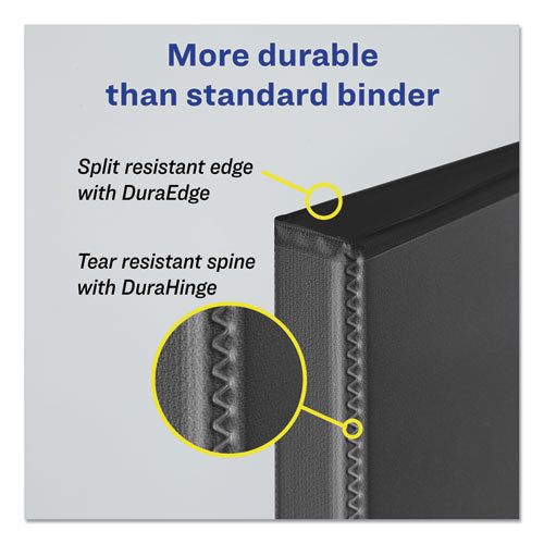 Image of Avery® Durable Non-View Binder With Durahinge And Ezd Rings, 3 Rings, 4" Capacity, 11 X 8.5, Black, (8802)
