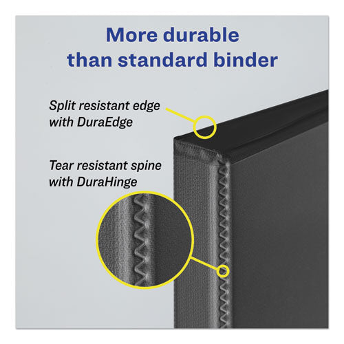 Image of Avery® Durable Non-View Binder With Durahinge And Slant Rings, 3 Rings, 2" Capacity, 11 X 8.5, Black