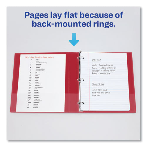 Image of Avery® Durable Non-View Binder With Durahinge And Slant Rings, 3 Rings, 1.5" Capacity, 11 X 8.5, Red
