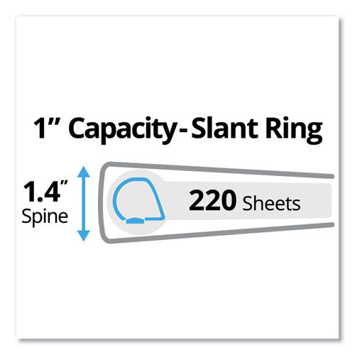 Image of Avery® Durable Non-View Binder With Durahinge And Slant Rings, 3 Rings, 1" Capacity, 11 X 8.5, Red