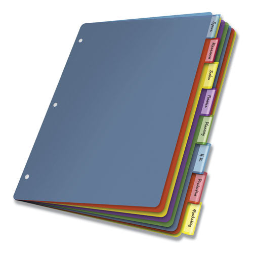 Image of Cardinal® Poly Index Dividers, 8-Tab, 11 X 8.5, Assorted, 4 Sets