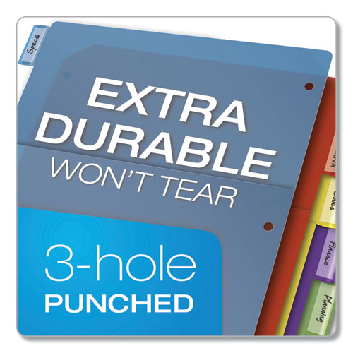 Image of Cardinal® Poly 1-Pocket Index Dividers, 8-Tab, 11 x 8.5, Assorted