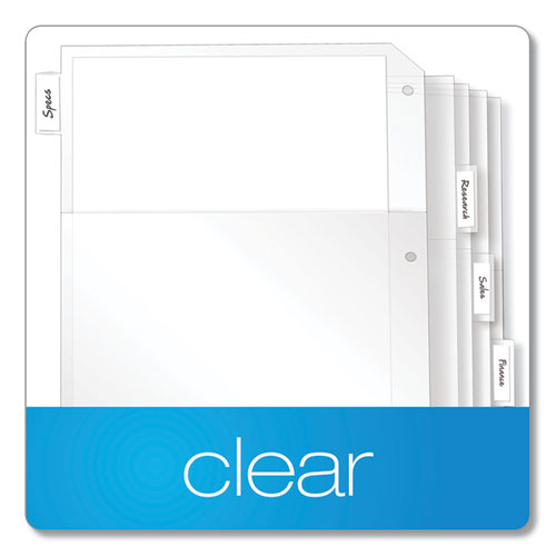 Image of Cardinal® Poly Ring Binder Pockets, 8.5 x 11, Clear, 5/Pack