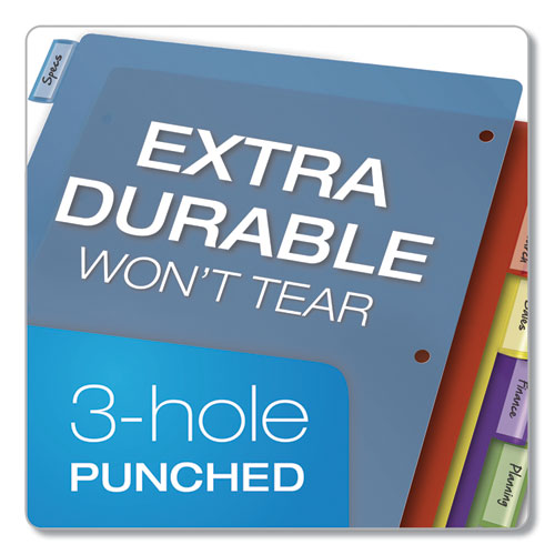Image of Cardinal® Poly Index Dividers, 8-Tab, 11 X 8.5, Assorted, 4 Sets