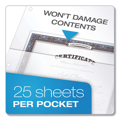 Image of Cardinal® Poly Ring Binder Pockets, 8.5 x 11, Clear, 5/Pack