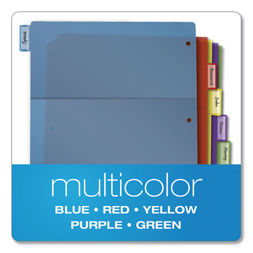 Image of Cardinal® Poly 1-Pocket Index Dividers, 8-Tab, 11 x 8.5, Assorted