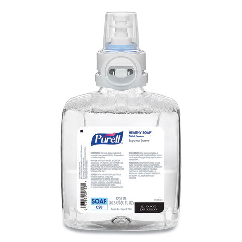 Image of PURELL® Professional HEALTHY SOAP Mild Foam Refill, For CS8 Dispensers, Fragrance-Free, 1,200 mL, 2/Carton