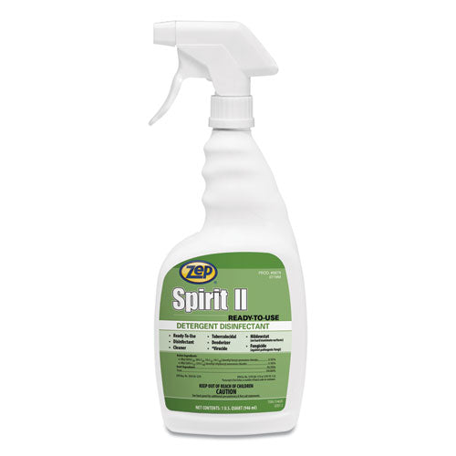 Image of Zep® Spirit Ii Ready-To-Use Disinfectant, Citrus Scent, 32 Oz Spray Bottle, 12/carton