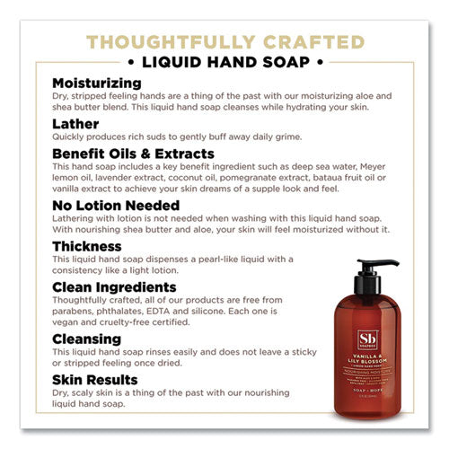 Image of Soapbox Hand Soap, Vanilla and Lily Blossom Scent, 12 oz, 12/Carton