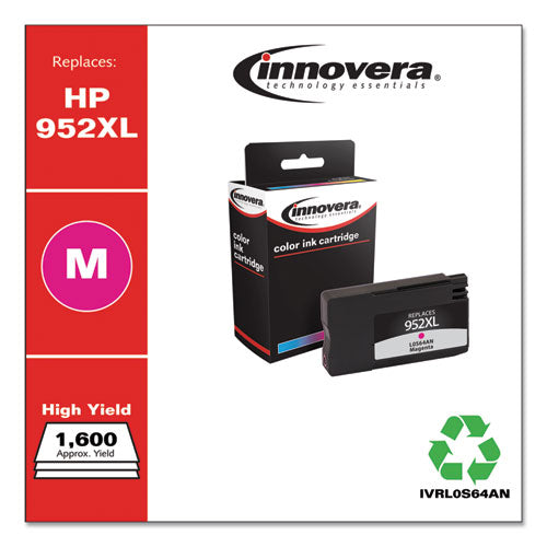 Image of Innovera® Remanufactured Magenta High-Yield Ink, Replacement for 952XL (L0S64AN), 1,600 Page-Yield