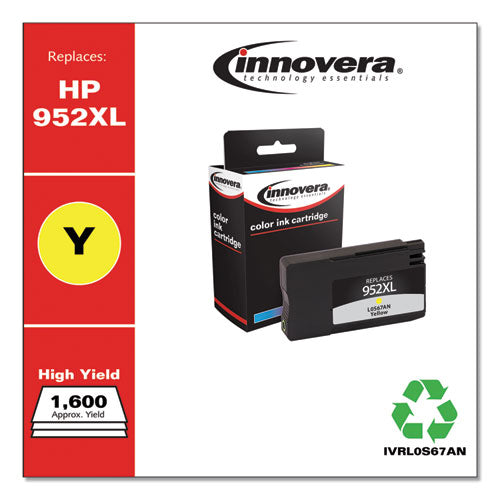 Image of Innovera® Remanufactured Yellow High-Yield Ink, Replacement for 952XL (L0S67AN), 1,600 Page-Yield