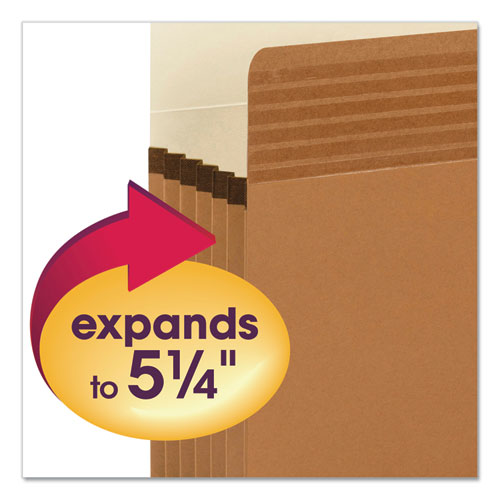 Image of Smead Easy Grip Pockets, 5.25" Expansion, Legal Size, Redrope, 10/box