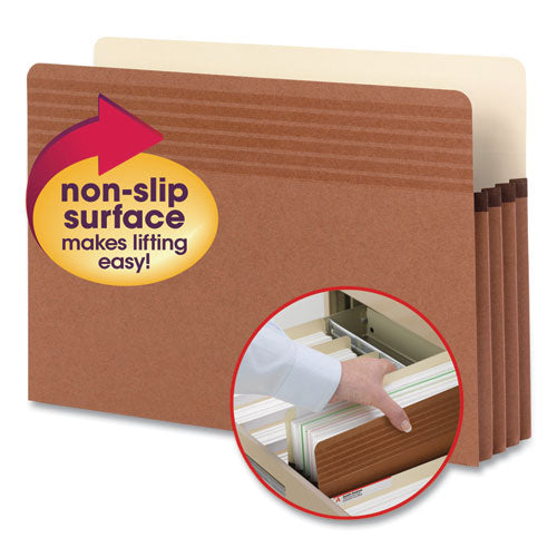 Image of Smead Easy Grip Pockets, 3.5" Expansion, Legal Size, Redrope, 25/box