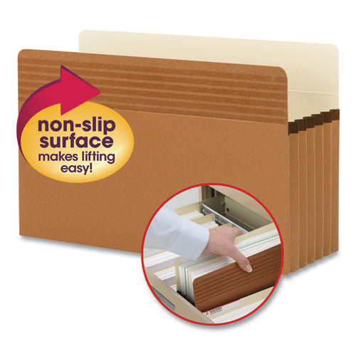 Image of Smead Easy Grip Pockets, 5.25" Expansion, Legal Size, Redrope, 10/box