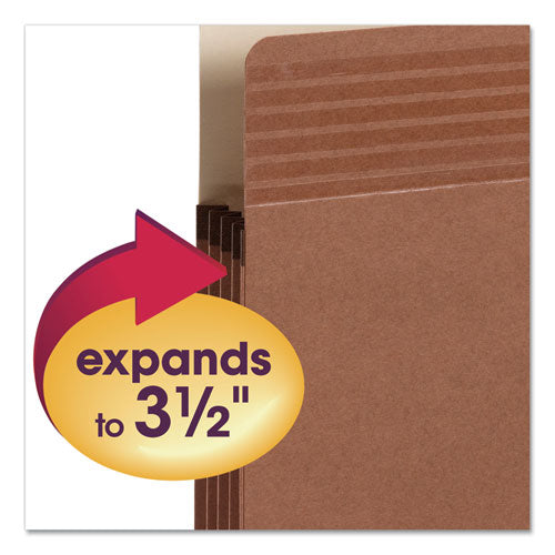 Image of Smead Easy Grip Pockets, 3.5" Expansion, Legal Size, Redrope, 25/box