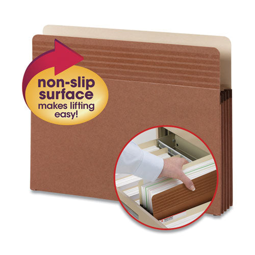 Image of Smead Easy Grip Pockets, 3.5" Expansion, Letter Size, Redrope, 25/box