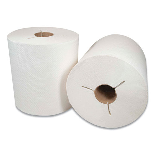 Image of Morcon Tissue Morsoft Controlled Towels, Y-Notch, 1-Ply, 8" x 800 ft, White, 6 Rolls/Carton