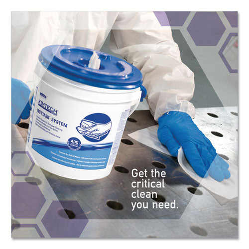 Image of WypAll® Power Clean Wipers for Disinfectants, Sanitizers,Solvents WetTask Customizable Wet Wipe System, 140/Roll, 6 Rolls/1 Bucket/CT