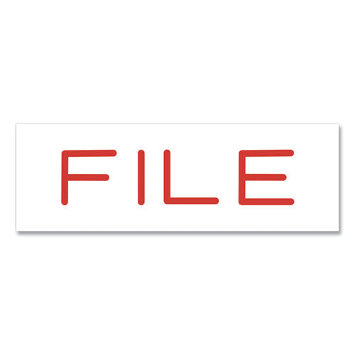 Image of Offistamp® Pre-Inked Message Stamp, File, 1.63" X 0.38", Red Ink