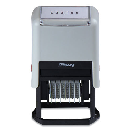 Image of Offistamp® Numberer, Pre-Inked/re-Inkable, 6 Bands, 1.88 X 0.25, Black