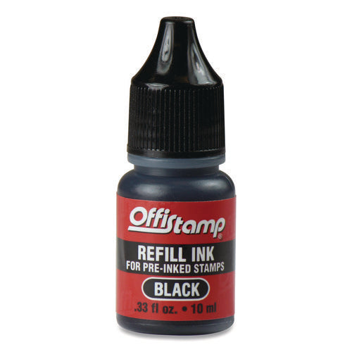 Image of Offistamp® Refill Ink for Pre-Inked Stamps, 0.33 oz, Black