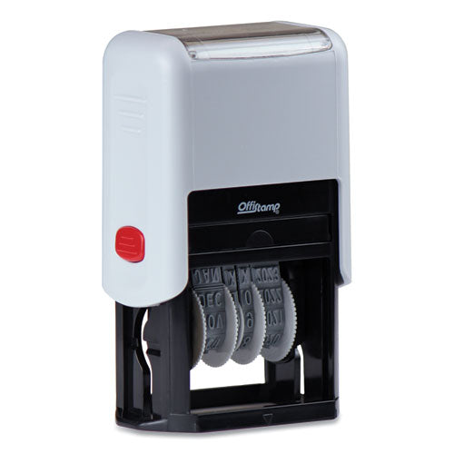 Image of Offistamp® Self-Inking Date Stamp, 5 Years, 1" X 0.38", Black Ink