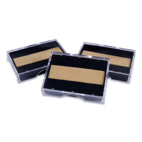 Image of Offistamp® Un-Inked Replacement Pad for Self-Inking Stamps, One-Color, Compatible with Black Ink Only, 1.13" x 0.75", 3/Pack