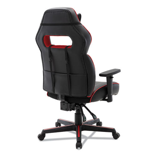 Image of Alera® Racing Style Ergonomic Gaming Chair, Supports 275 Lb, 15.91" To 19.8" Seat Height, Black/red Trim Seat/back, Black/red Base