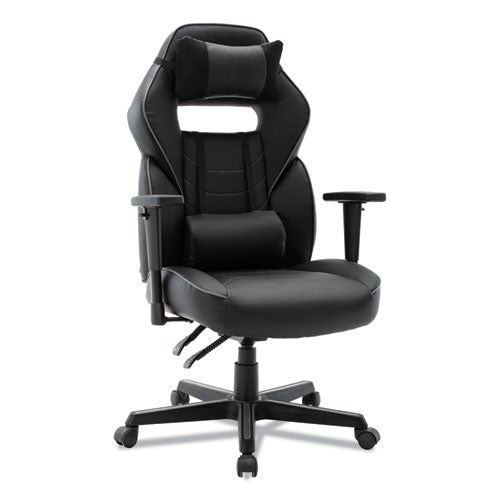 Image of Alera® Racing Style Ergonomic Gaming Chair, Supports 275 Lb, 15.91" To 19.8" Seat Height, Black/gray Trim Seat/back, Black/gray Base