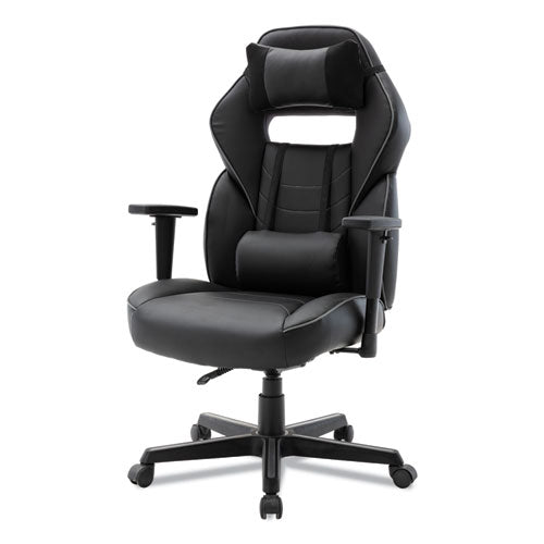 Image of Alera® Racing Style Ergonomic Gaming Chair, Supports 275 Lb, 15.91" To 19.8" Seat Height, Black/gray Trim Seat/back, Black/gray Base