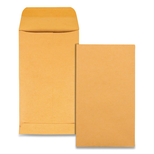 Image of Quality Park Kraft Coin and Small Parts Envelope, 28 lb Bond Weight Kraft, #5 1/2, Square Flap, Gummed Closure, 3.13 x 5.5, Brown, 500/Box