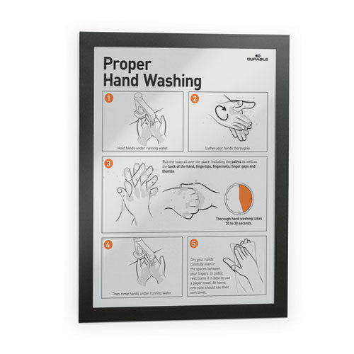 Image of Durable® DURAFRAME Sign Holder, 8.5 x 11, Black Frame, 2/Pack