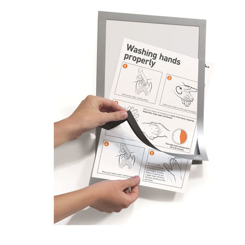 Image of Durable® DURAFRAME Sign Holder, 8.5 x 11, Silver Frame, 2/Pack