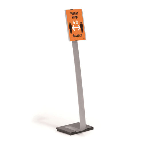 Image of Durable® Info Sign Duo Floor Stand, Letter-Size Inserts, 15 x 46.5, Clear