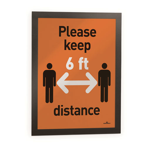 Image of Durable® DURAFRAME Sign Holder, 8.5 x 11, Black Frame, 2/Pack