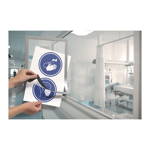 Image of Durable® DURAFRAME Sign Holder, 8.5 x 11, Silver Frame, 2/Pack